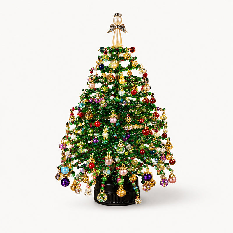 DIY Beaded Mini Christmas Tree Kit – Handmade Tabletop Festive Craft Decoration for Cosy Home Décor & Christmas Gifts