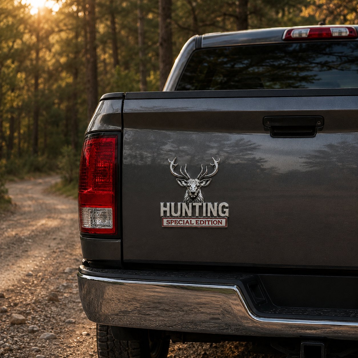 🦌 3D Stag Metal Vehicle Badge – Premium Outdoor Emblem for Trucks & SUVs