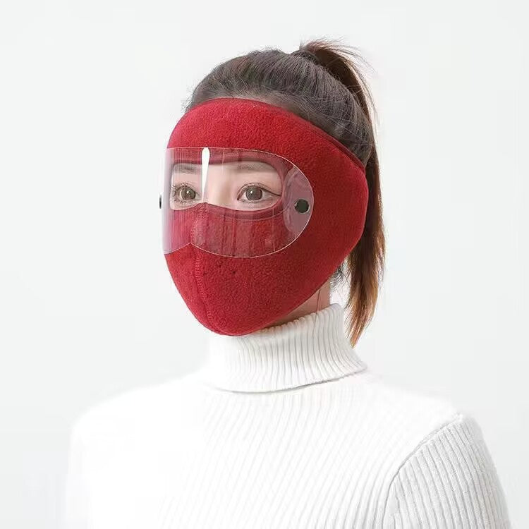 3-in-1 Winter Full Face Mask with Goggles – Fleece Cold Weather Headgear