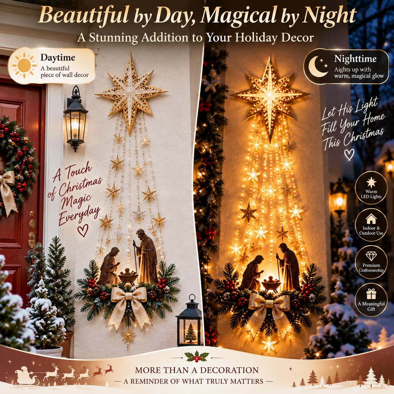 Bethlehem Star daytime nighttime comparison