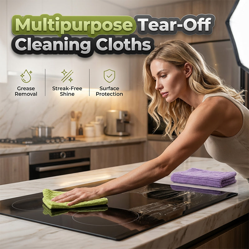 Reusable tear off cleaning cloth roll