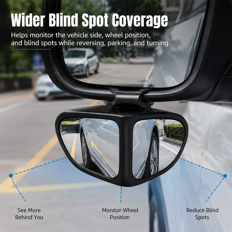 🚗 360° Blind Spot Wide-Angle Rearview Mirror – Adjustable Clip-On Car Auxiliary Mirror for Parking, Reversing & Side View Assistance