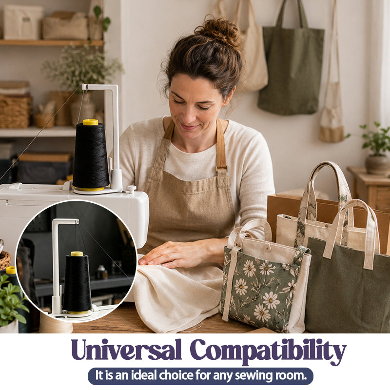Large spool holder accessory for home sewing machines