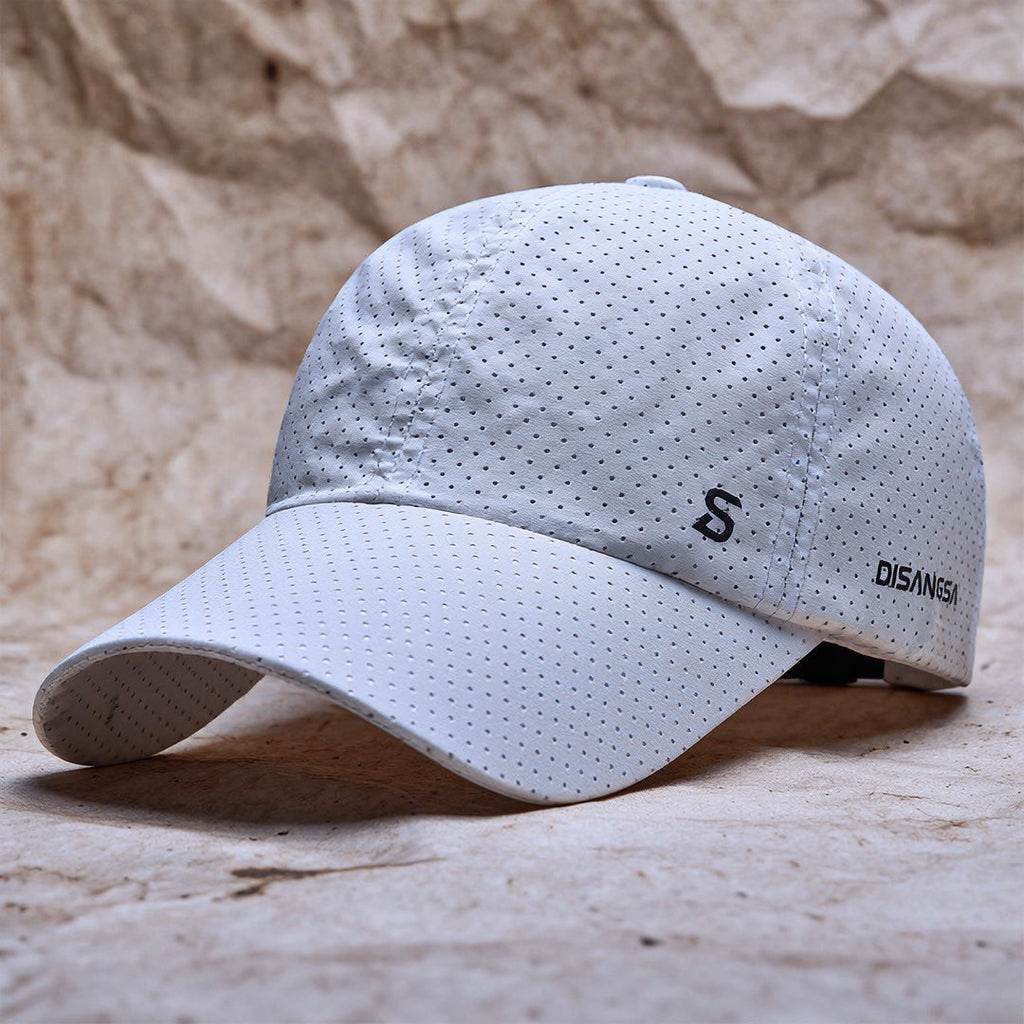 Adjustable black mesh cap fit detail