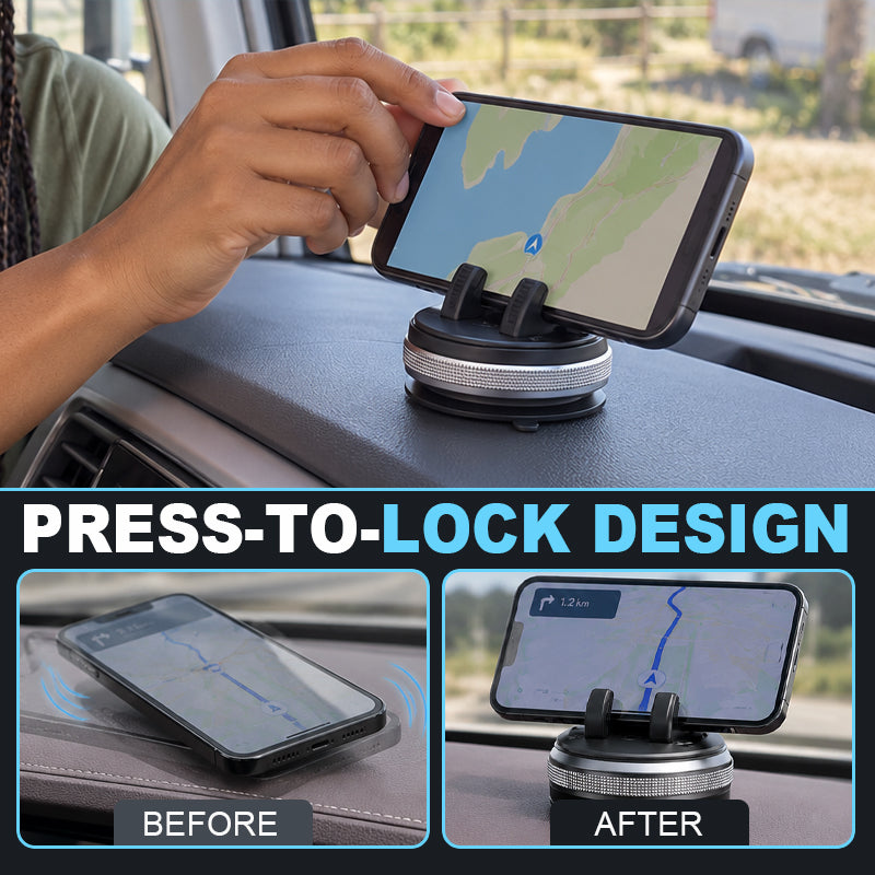 Locking Car Suction Cup Mount – No-Drill Reusable Accessory Holder