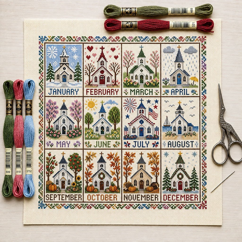 Chapel Seasons Cross Stitch