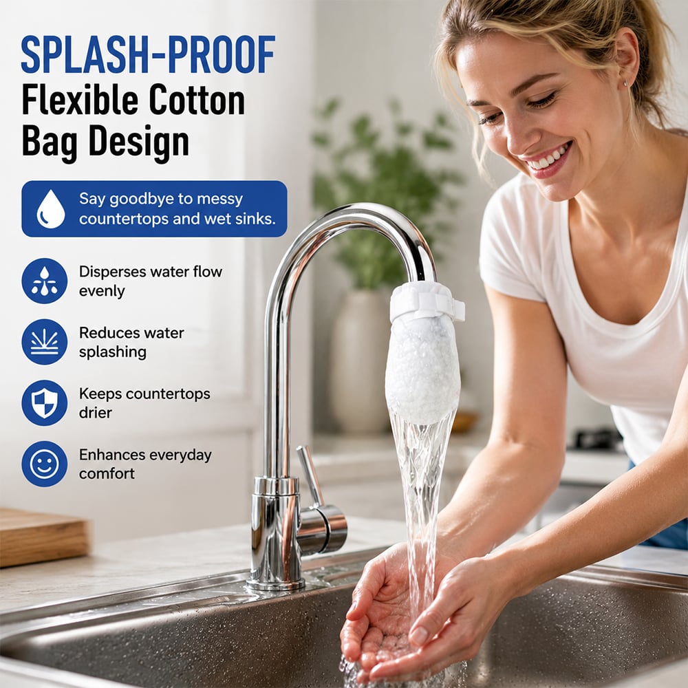 Faucet Filter Cotton Bags - Universal, 100 PCS Splash-Proof Faucet Filter 🌟Set