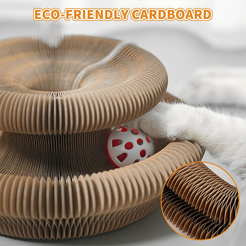 Magic Organ Cat Toy Foldable Cardboard Cat Scratcher Cat Ball Track Toy With Ball - image 6