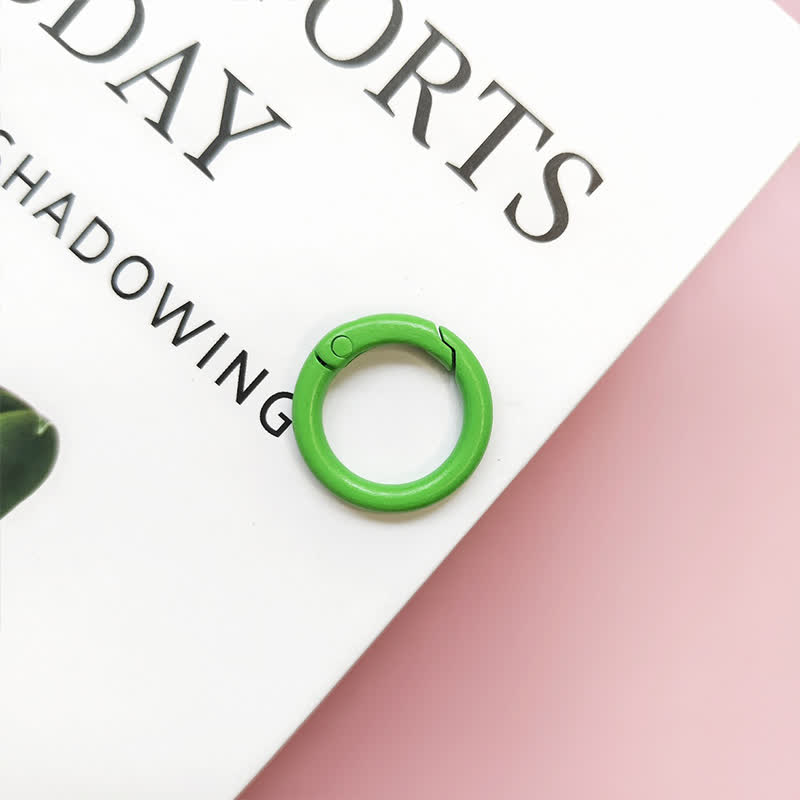 Carabiner Clip 50pcs Metal Colored Key Ring Clip Circle Keychain Rings - Green - 50pcs - image 8