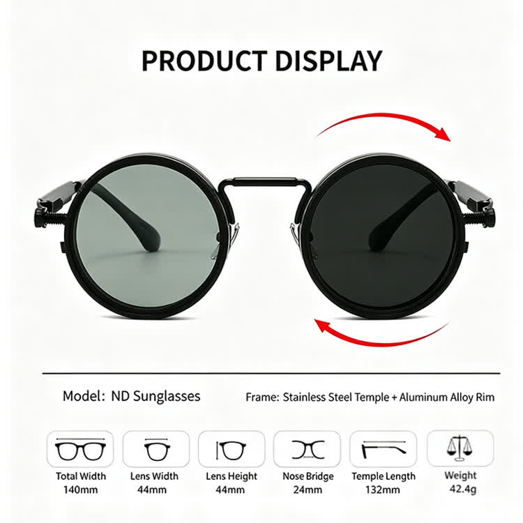 Retro Uv-protective 9-level Adjustment Filter Sunglasses (1–9 Levels) - image 7