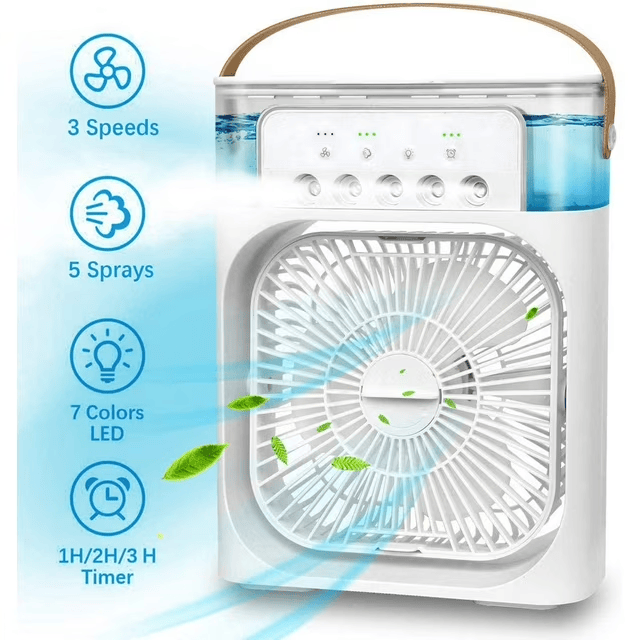 Portable Air Conditioner Fan, Mini Evaporative Air Cooler with 7 Colors LED Light - image 4