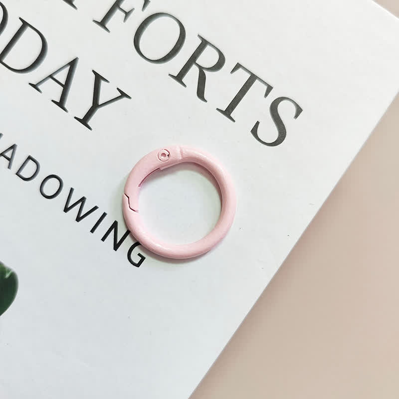 Carabiner Clip 50pcs Metal Colored Key Ring Clip Circle Keychain Rings - Light Pink - 50pcs - image 19