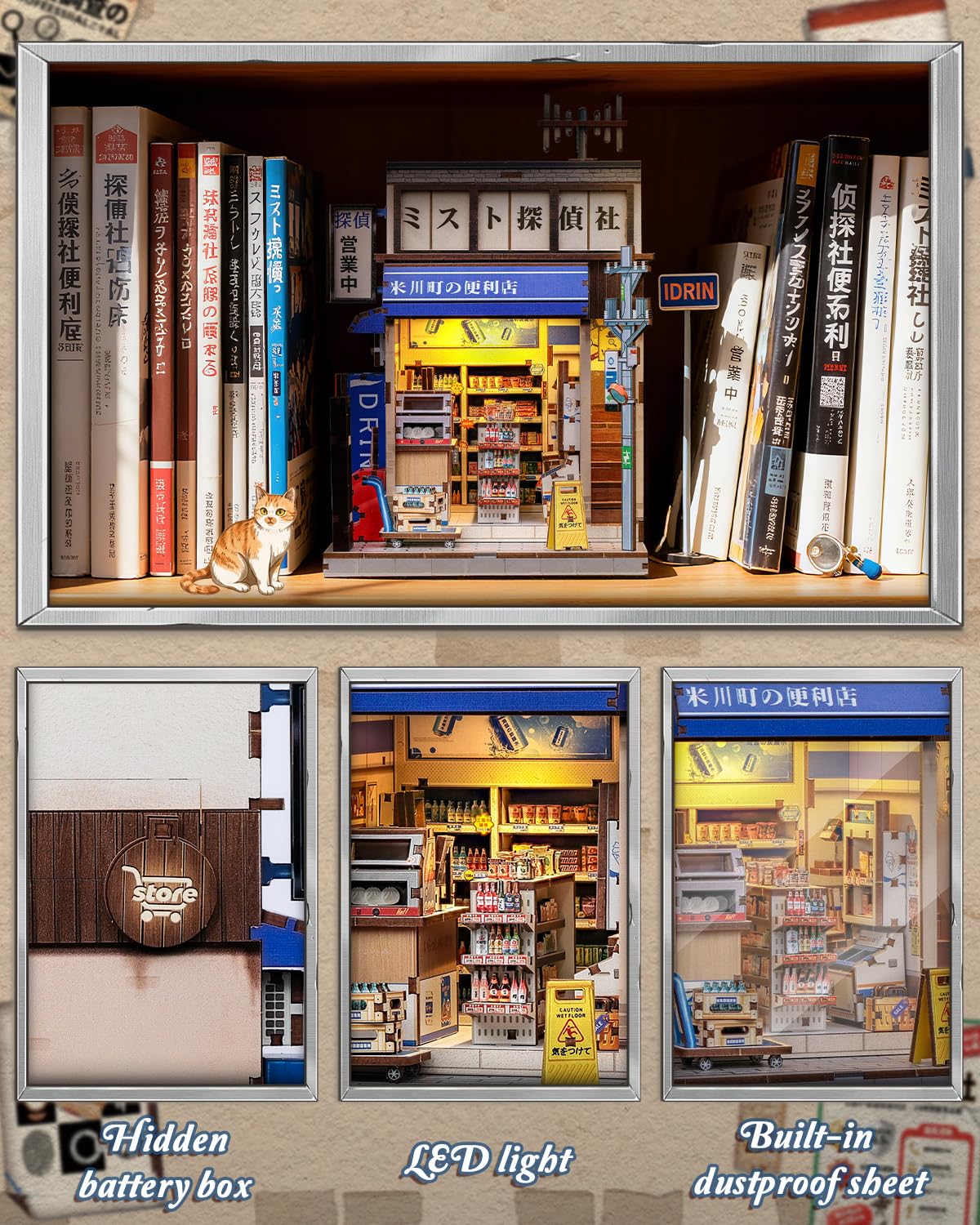 Japanese Book Nook Kit, Diy Miniature House Kits For Adults