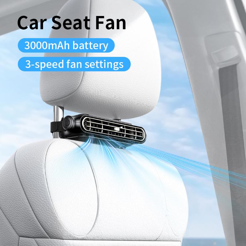 2026 New Upgrade Car Seat Velcro Fan: 3 Adjustable Speeds, Built-In 3000mAh Battery - image 1