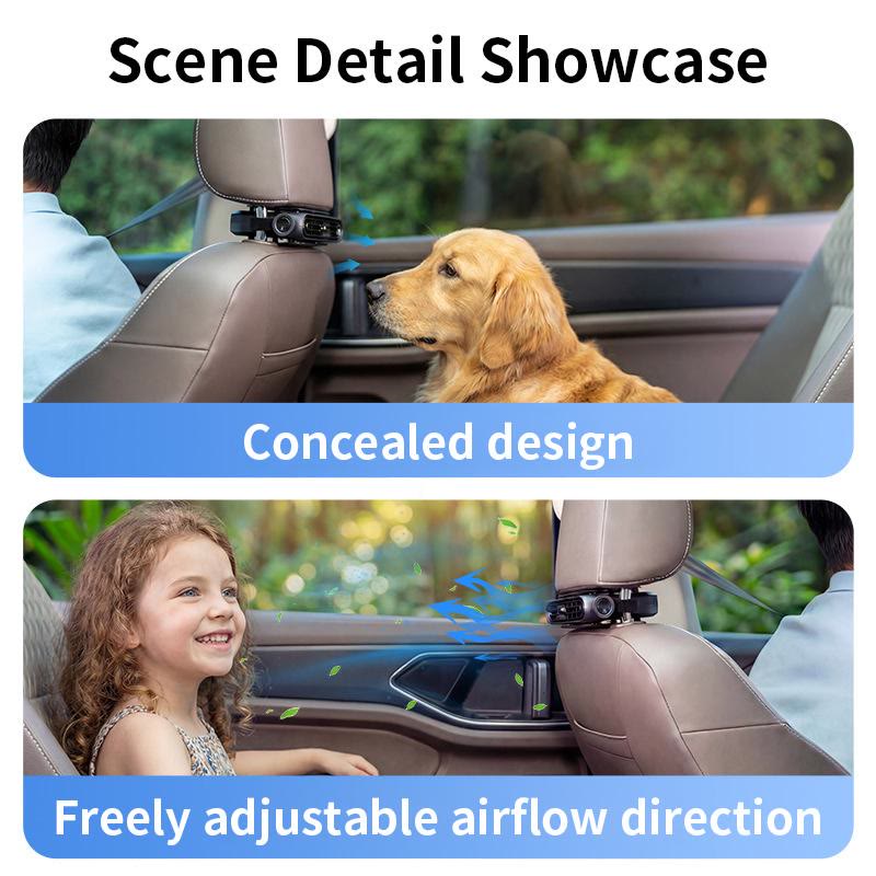 2026 New Upgrade Car Seat Velcro Fan: 3 Adjustable Speeds, Built-In 3000mAh Battery - image 4
