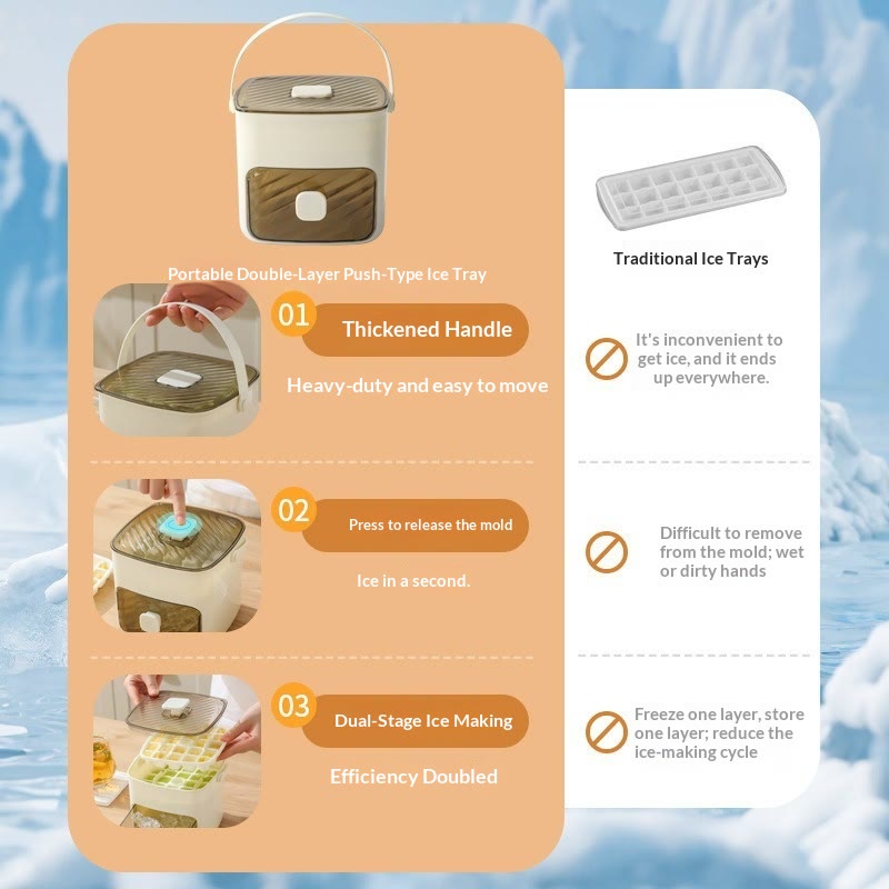 Handheld Ice Bucket, 48-Cell Ice Cube Tray, Ice Mold, Freezing Tool  - image 6
