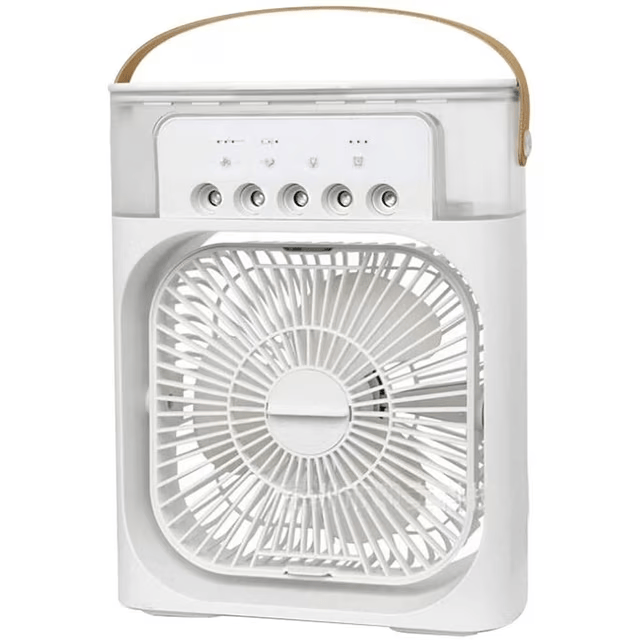 Portable Air Conditioner Fan, Mini Evaporative Air Cooler with 7 Colors LED Light - White - image 1
