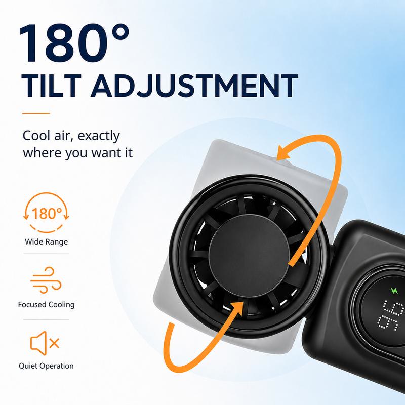 Mini Portable Handheld Clip Fan 3-in-1 Rechargeable 3000mAh Battery - image 2