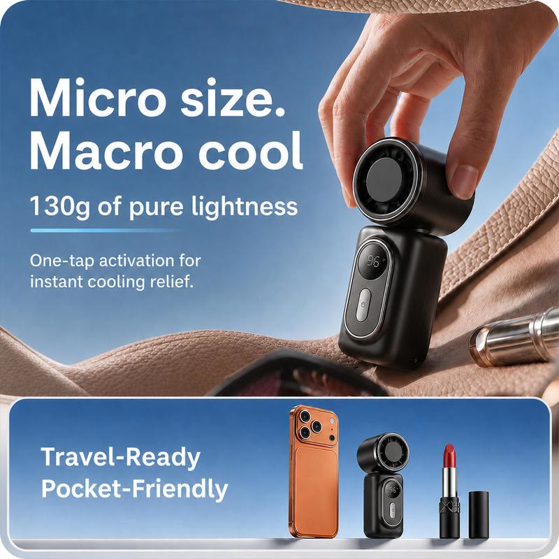 Mini Portable Handheld Clip Fan 3-in-1 Rechargeable 3000mAh Battery - image 8