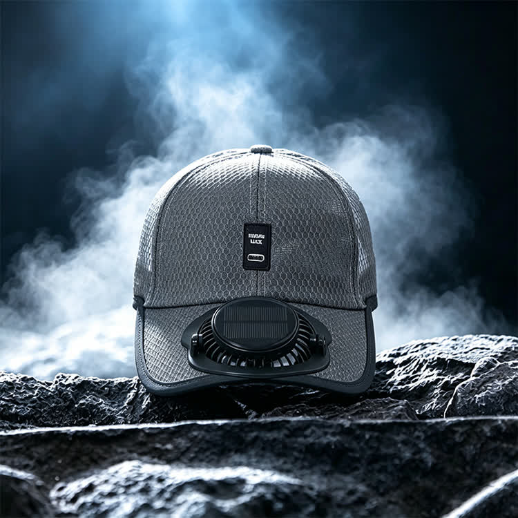 Outdoor Sun Protection Solar-powered Fan & Baseball Cap - Dark Grey - image 10