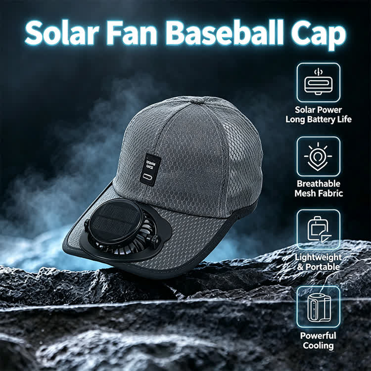 Outdoor Sun Protection Solar-powered Fan & Baseball Cap - image 1
