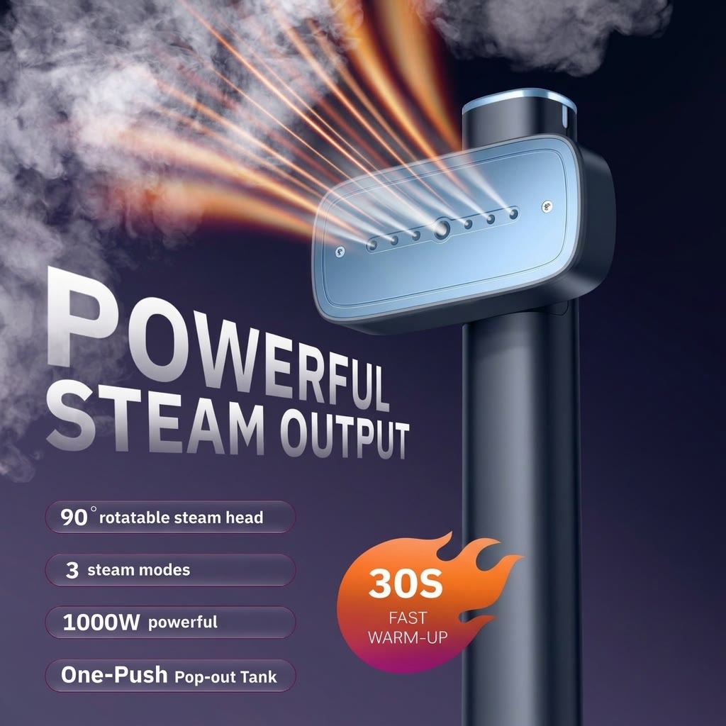 Garment Steamer For Clothes, Portable Handheld Travel Clothing Steamer Iron - image 2
