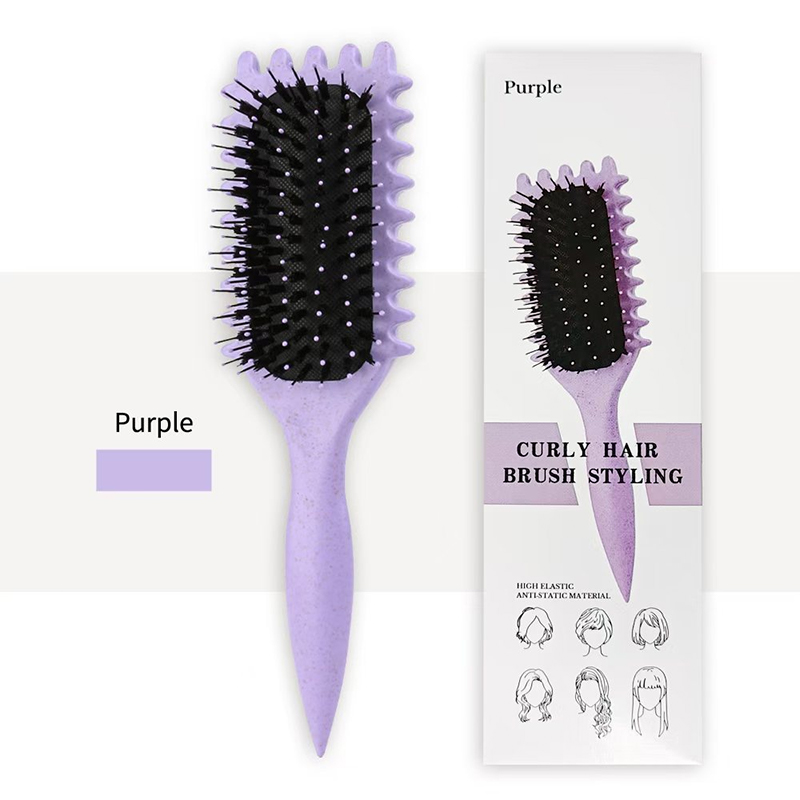 Hair Care Bouncy Curls Cushion Brush - Purple - image 2