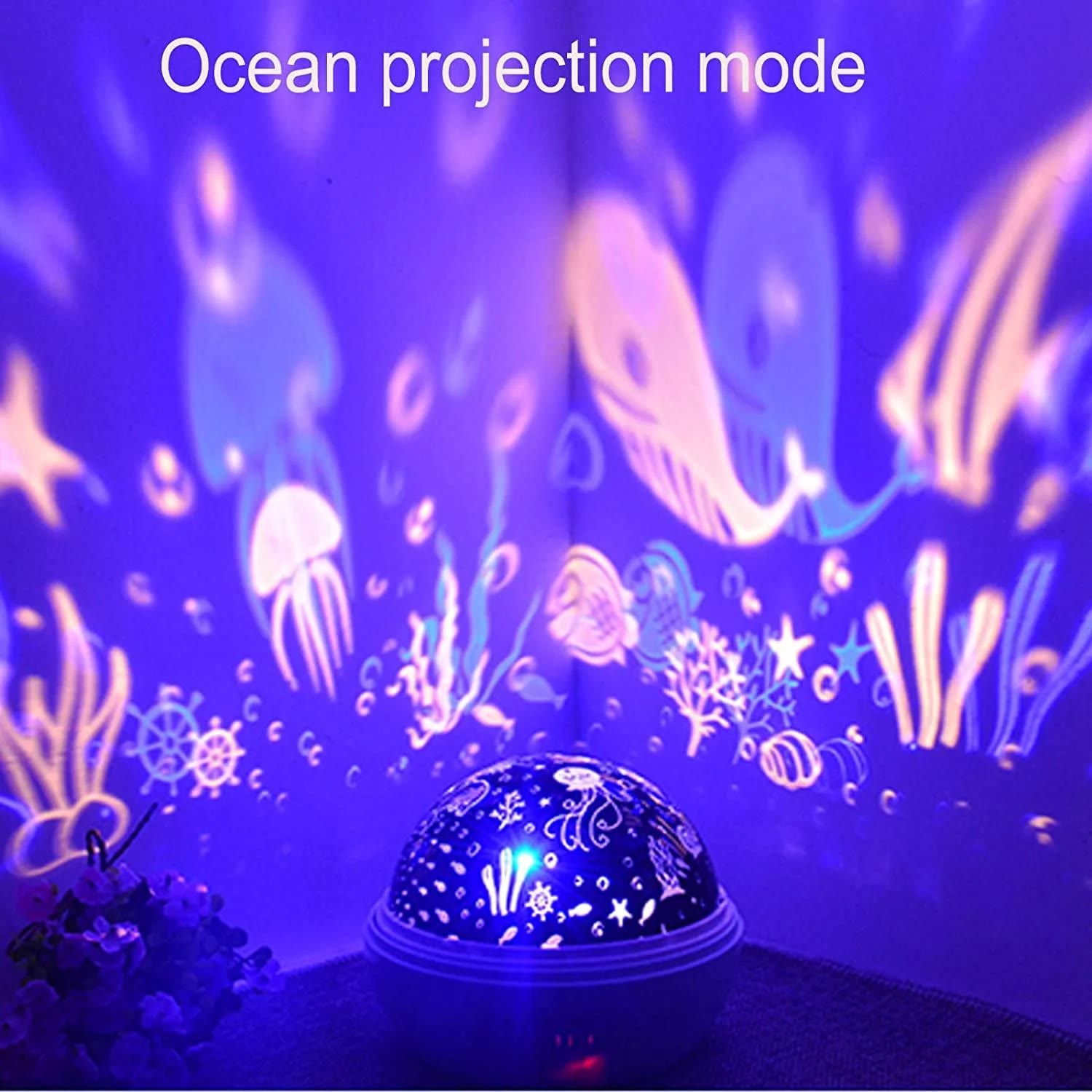 2 In 1 Ocean Star Night Light Projector Lamp 360 Degree Rotating - image 2