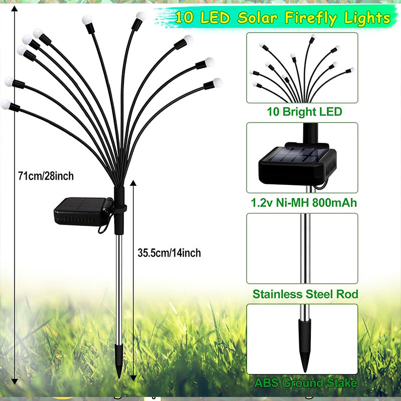 Solar Swaying Garden Light - New Upgraded Solar Garden Lights, High Flexibility Iron Wire & Heavy Bulb Base - image 5