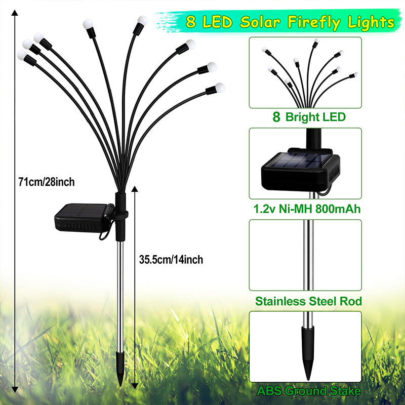 Solar Swaying Garden Light - New Upgraded Solar Garden Lights, High Flexibility Iron Wire & Heavy Bulb Base - image 4