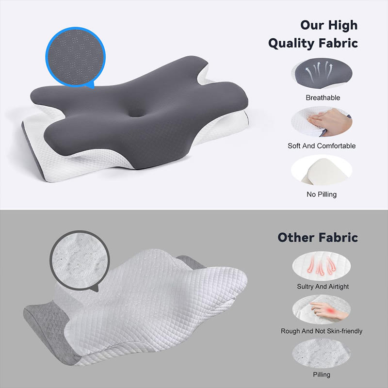 Cervical Neck Pillow For Neck Pain Relief, Ergonomic Neck Support Pillow For Sleeping, Contour Memory Foam Side Sleeper Pillow - image 5