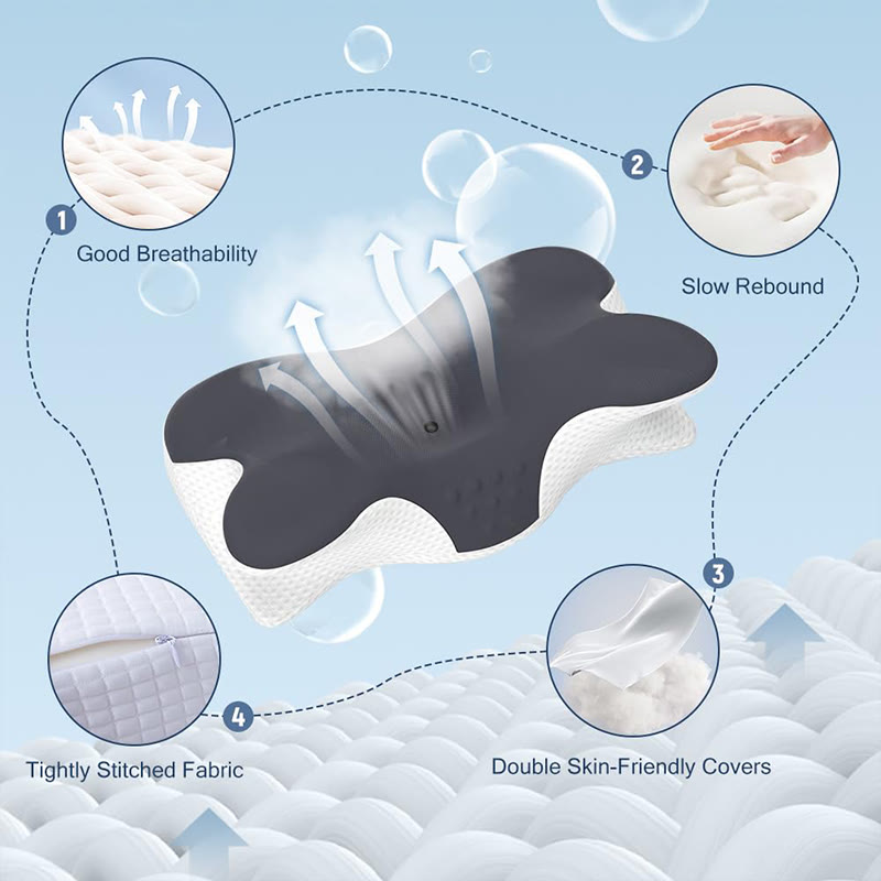 Cervical Neck Pillow For Neck Pain Relief, Ergonomic Neck Support Pillow For Sleeping, Contour Memory Foam Side Sleeper Pillow - image 4