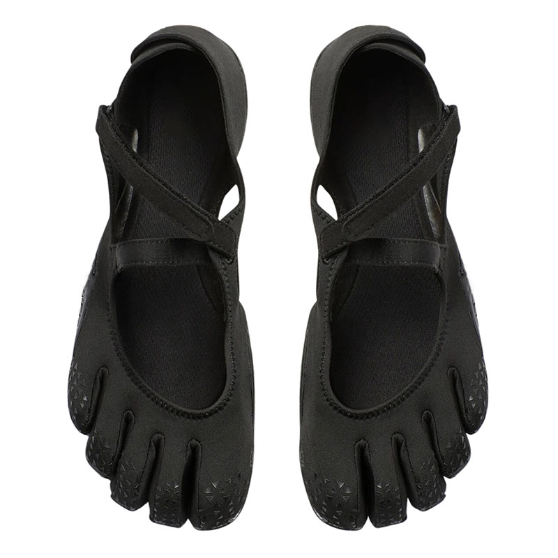 Women's Five-toe Comprehensive Training Shoes, Yoga Pilates Fitness Dance Footwear, Barefoot Non-slip Split-toe Outdoor Shoes - Black - US 9 (41) - image 1