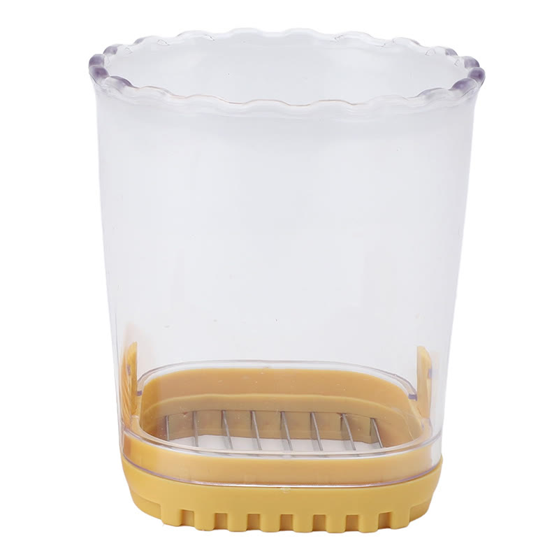Slicing Cup, Stainless Steel Multifunctional Vegetable Slicing Cup Labor Saving For Fruits - Yellow - 4-Pack - image 9