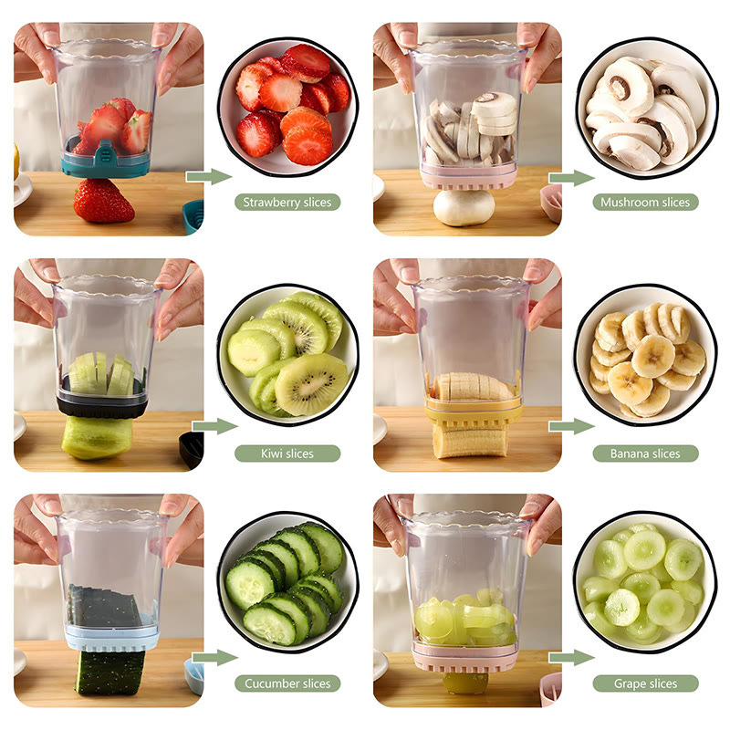 Slicing Cup, Stainless Steel Multifunctional Vegetable Slicing Cup Labor Saving For Fruits - image 2