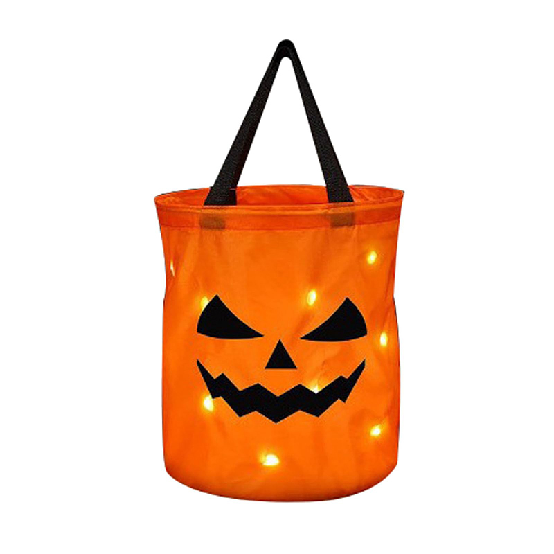 Light Led Up Halloween Trick Or Treat Bucket Pumpkin Candy Large Bags - 02 - 9.84 × 9.84 × 11.81 in - image 7