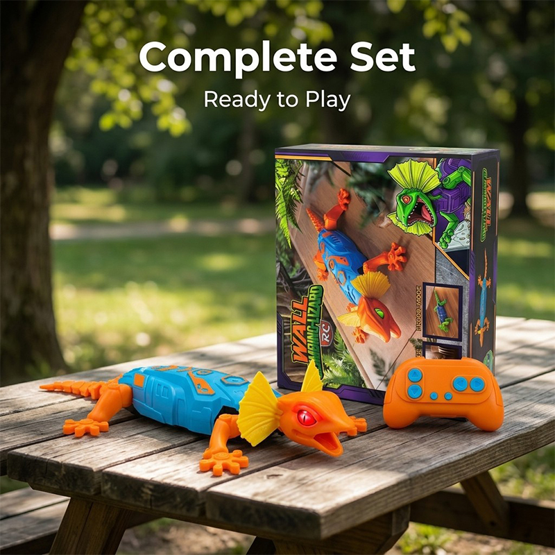 Rechargeable Climbing Chameleon, Wall Crawler Gecko, Remote Control Gecko Robot With Led Eyes - Orange - image 8