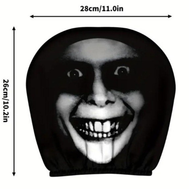 Ghost Face Headrest Covers, Scary Face Printing Auto Seat Universal Elastic Models Headrest Protector - image 7