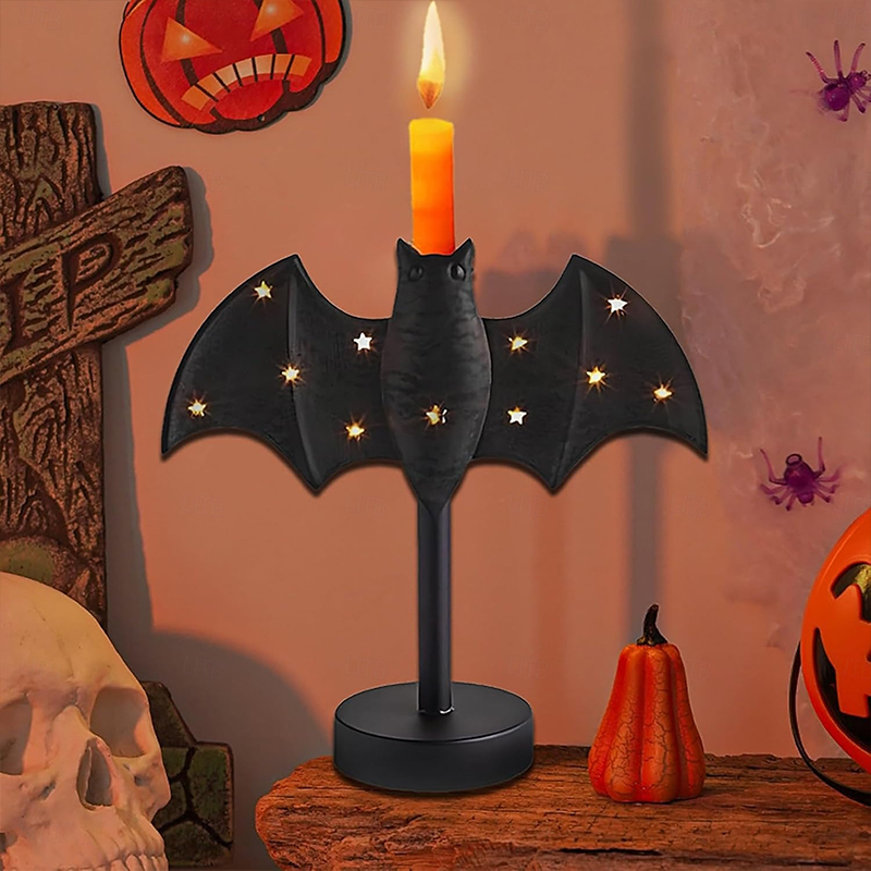 Halloween Candle Holder Twinkle Bat Candlestick Gothic Bat Candle Holder - Bat Candlestick - image 1