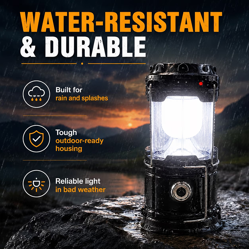 Led Camping Lantern, Solar & Usb Rechargeable, Collapsible Portable Light For Camping, Hiking, Emergencies, Hurricanes, Storms - image 7