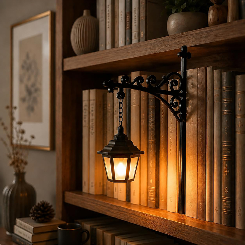 Library Lantern-decorative Bookshelf Lighting, Mini Bookshelf Lamp Slides Between Books, Warm Amber Led Bookshelf Lights For Boo - Classic Lantern 🏮 - image 1