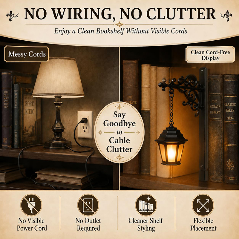 Library Lantern-decorative Bookshelf Lighting, Mini Bookshelf Lamp Slides Between Books, Warm Amber Led Bookshelf Lights For Boo - image 3