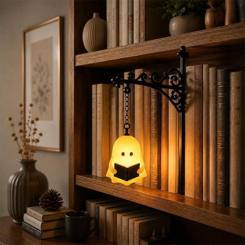 Library Lantern-decorative Bookshelf Lighting, Mini Bookshelf Lamp Slides Between Books, Warm Amber Led Bookshelf Lights For Boo - Book-Loving Ghost 👻📚 - image 10