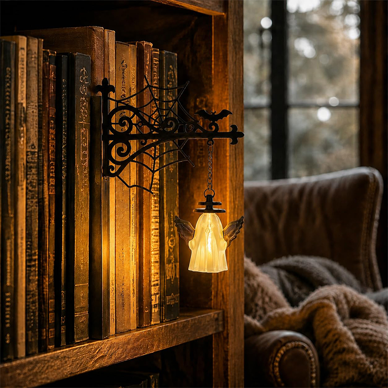 Library Lantern-decorative Bookshelf Lighting, Mini Bookshelf Lamp Slides Between Books, Warm Amber Led Bookshelf Lights For Boo - Winged Ghost 👻 - image 12