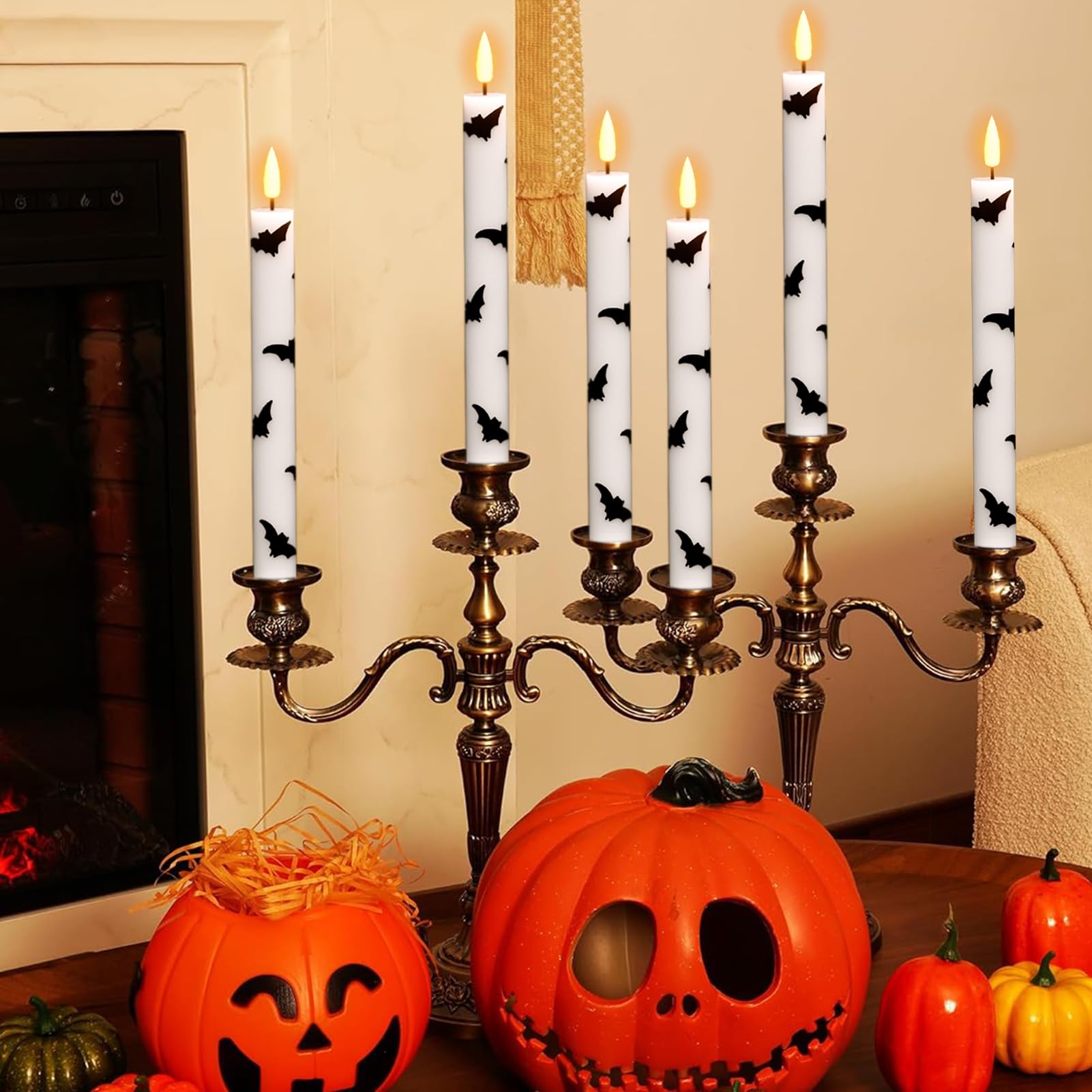 Halloween Flameless Taper Candles, Led Taper Candles Battery Operated With Remote Timer - image 7