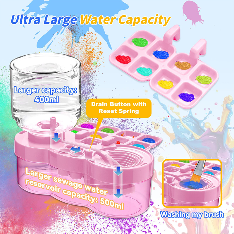 Upgraded Paint Brush Cleaner Tool,Brush Rinser Cup Painting Running Water Circulation Art Supplies For Acrylic,Watercolor And Wa - image 3