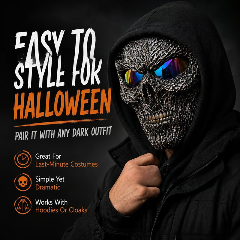 Gothic Horror Skull Mask For Cosplay Halloween Party - image 4