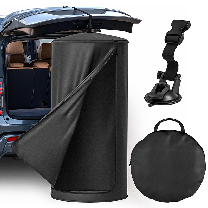 Portable Changing Room Tent - Instant Pop Up Privacy Pod With Suction Cup For Suv Liftgate, For Camping, Shower, Beach And Toile - Black - 34.3 × 34.3 × 70.1 in - image 1