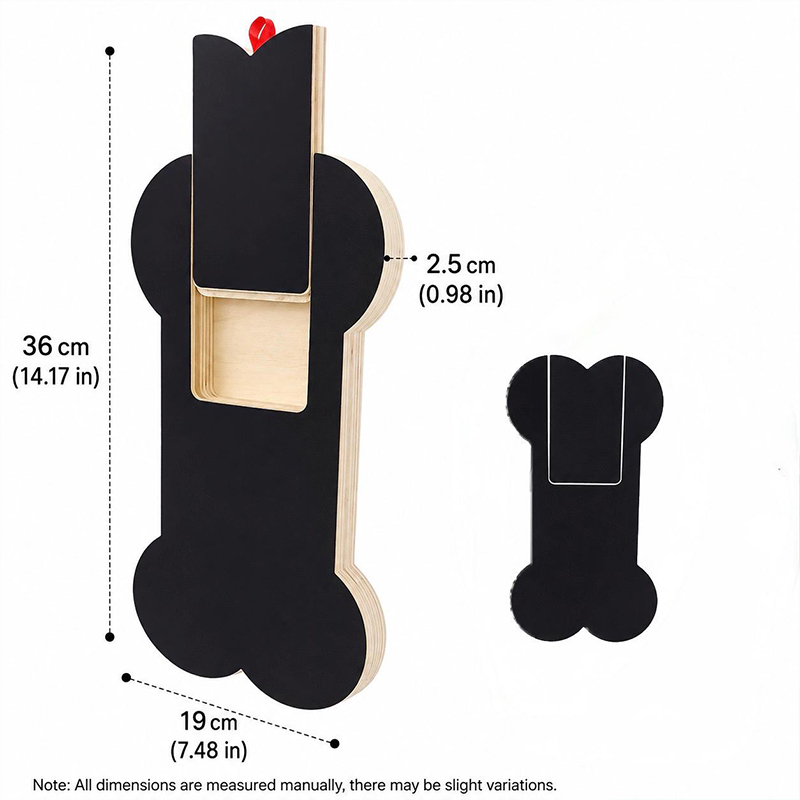 Bone-shaped Dog Scratch Pad For Nails, Wooden Scratch Board With Treat Drawer, Interactive Dog Nail File Toy - image 2