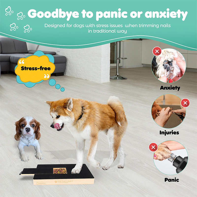 Bone-shaped Dog Scratch Pad For Nails, Wooden Scratch Board With Treat Drawer, Interactive Dog Nail File Toy - image 3